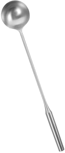 Beavorty Cucharón Grande de Acero Inoxidable Mango Largo, Cuchara para Agua y Sopa, Utensilio de Cocina Resistente y Ergonómico para Restaurante, Comedor y Hogar