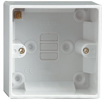 Extra Deep Moulded Surface Mounted Back Box/Pattress Box 1 Gang Single 47mm - White