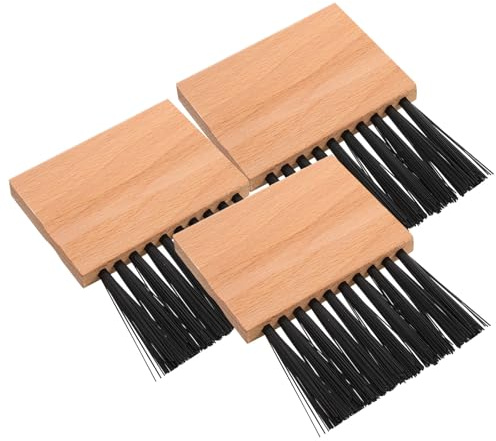AMUSLESUR 3 St Umpire Brush med Trähandtag Lätt Vägledd Baseboll och Softboll Home Plate Cleaner med Robust Fiberrborst för Små Ligaspel och Domarutrustning