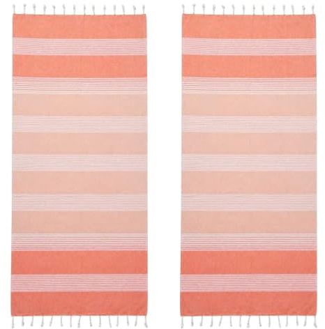 BOSKIMO Großes XXL-Strandtuch, 2er-Pack, 180 x 200 cm für 2 Personen, leicht und schnell trocknend, sandfreie Stranddecke für Pool, Picknick und Reisen