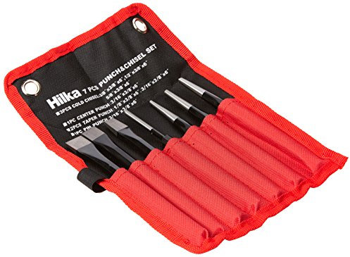 Hilka Tools 62755007 Punch and Chisel Set - Red/Black (7-Piece)