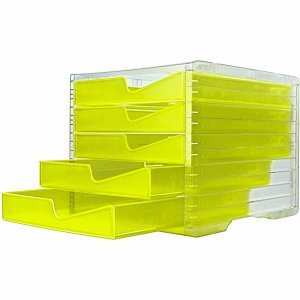 Styro Schubladenbox styroswingbox NeonLine 5 Schubladen neongelb