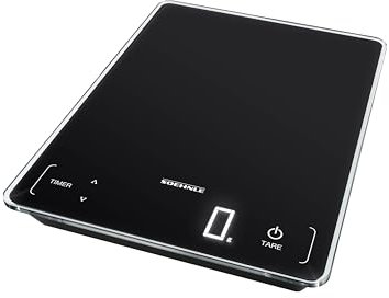 Soehnle Báscula de cocina Page Profi 100, peso digital negro con función Sensor Touch, balanza electrónica hasta 15 kg (precisión de 1 g)