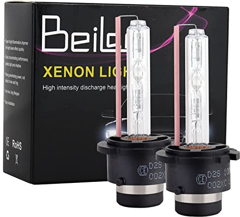BeiLan D2S 10000k Ampoule Xénon HID Lampe de Rechange pour 12V 35W Voiture Phare Avant,lot de 2
