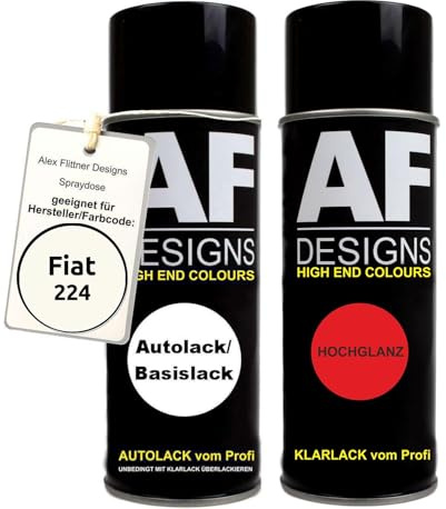 Alex Flittner Designs Spraydose für Fiat 224 Bianco Corfu Basislack | Spraydose für Fiat 224 Bianco Corfu Basislack – Ausführung und Lieferumfang gemäß gewählter Angebotsvariante
