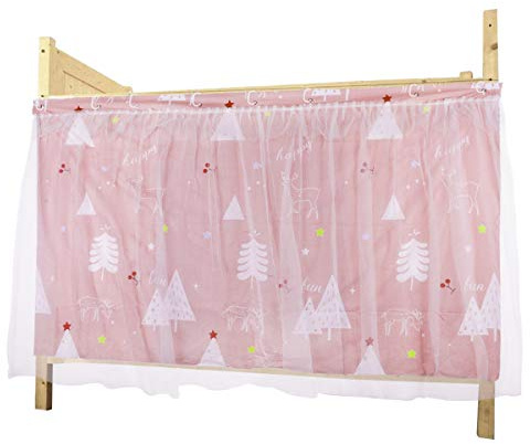 Rideaux Occultants pour Lit Superposé Enfant Mezzanine - Tente de Lit Cabane Surélevé/Mi-Hauteur - Moustiquaire Ciel de Lit Anti-Poussière pour Dortoir d'Étudiants