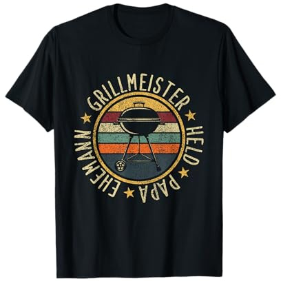 Herren Vater Grillmeister Papa Grillschürze Lustig Grillen Vatertag T-Shirt