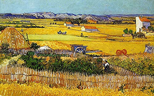 SuperPower® 1000 pezzi Dorato Campo di Grano Paesaggio Pittura ad Olio Adulti Giochi DIY Puzzles per Casa Foto Cornice Decorazione da parete, Dimensioni Finite 27,56x19,69 pollici