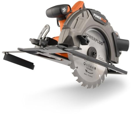 Powerplus Dual Power Akku-Kreissäge POWDP25230-40V Elektrowerkzeug, Ø185mm - ohne Akku und Ladegerät - Handkreissäge mit Seitenführung Schiene - Werkzeug Set für Zuhause