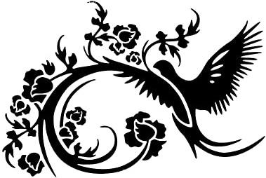 JAWSEU Blumenranke Aufkleber Selbstklebend für Auto, SUV, LKW - Wasserfest Autosticker mit Ranke, Blüte, Blume, Vogel Decal für Fenster