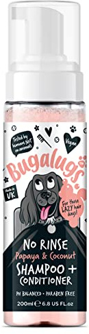 BUGALUGS Dog Conditioner with Papaya & Coconut dog perfume, best grooming Conditioner for dogs, puppy & smelly pet that detangles & moisturises use with dog shampoo, cologne
