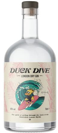 DUCK DIVE GIN - London Dry Gin Italiano 700 ml, 1 Bottiglia di Gin con Lemon Myrtle Australiano e altre 5 botaniche, Tecnica London Dry, Gradazione 43%
