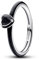 PANDORA ME Schwarzes Chakra Herz Ring aus Sterling-Silber mit künstlichen Kristallen, Größe: 58, 193088C01-58