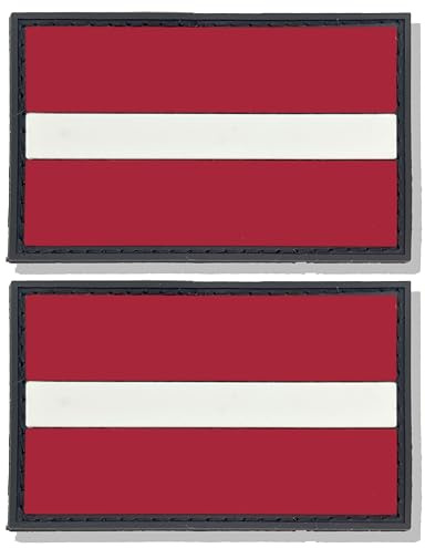 stidsds 2-pack Lettland flagga lapp lettisk militär taktisk lapp Lettland flaggor PVC krok och ögla fästplåster för kläder hatt ryggsäckar stolthet dekorationer