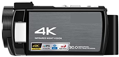 KOZWAY Videocamera Videocamera 4K Ir Videocamera Visione Notturna Piena HD AE8 Fotocamere Digital Vlog Digital Zoom Camera Recorder Professional for la Registrazione Vlog (Color : Standard Package)