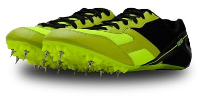 Sega Flower Athletic Metal Spikes Unisex Running & Racing Shoes Track and Field Metal Spikes (Yellow, UK Footwear Size System, Adult, Men, Numeric, Medium, 10)