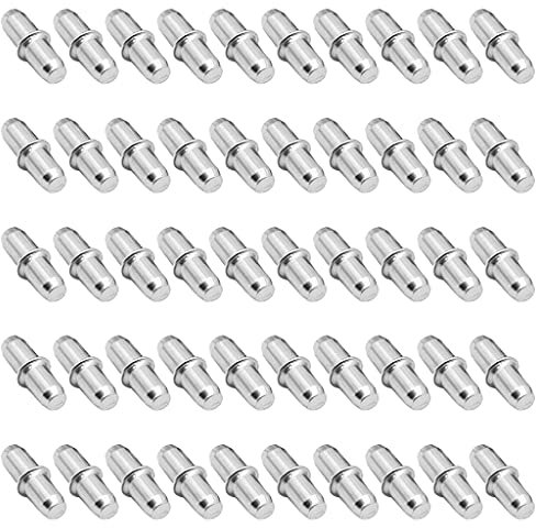 50 Stück I Metall Stützstifte Regalstifte Möbelregale Feste Halterung Für Schränke Schränke Bücherregale Stützstifte Stifte Für Regale 5 Mm