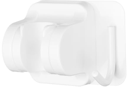 sourcing map 1 supporto per soffione doccia portatile con gancio per appenderlo, supporto da parete forte e regolabile, supporto impermeabile per doccia senza fori (bianco)