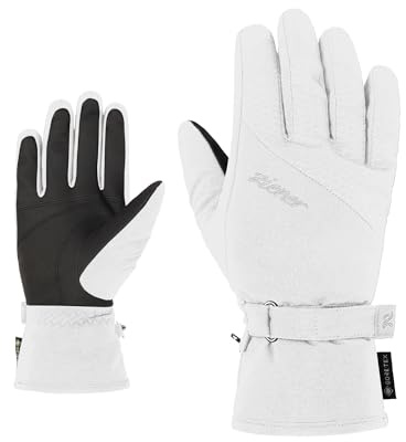 Ziener Klaire - Guantes de esquí para Mujer, para Deportes de Invierno, Gore-Tex, Muy cálidos, Color Blanco, 6