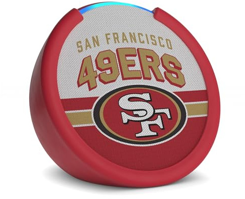 Amazon Echo Pop (newest model) | Officially Licensed NFL Limited-Edition | San Francisco 49ers ('25-26 Season Design)