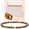 Farfume Tiger's Eye Stone - Strength & Confidence - Crystal Beaded Bracelets for Women, 925 Sterling Silver 4mm Bead Chakra Stretch Bracelets, Gemstone Natural Stone Ladies Jewellery Gifts