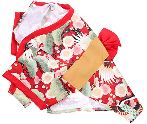 SEWOART Hundekleidung Für Japanischen Hundekimono Haustierkleidung Katzenkimono Atmungsaktiv Hautfreundlich Reißfest Für Besondere Anlässe