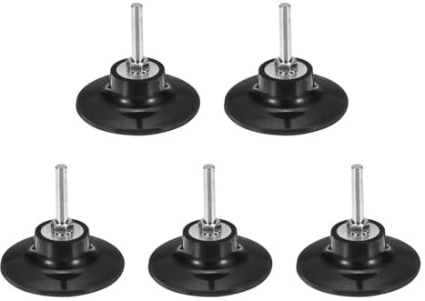 sourcing map 5Pcs 3 Disc Pad Holder Quick Change Discs 1/4 Shank Holder Mandrel for Die Grinder Sanding and Conditioning Discs, Black