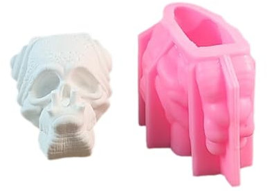 Ldabrye Silikon-Kerzenformen für Kerzenherstellung, Totenkopf-Schnecke, Silikonformen für Heimdekoration, Schokolade, Kuchen, Fondant, Epoxidharz, Bastelform für Gips, Ornament