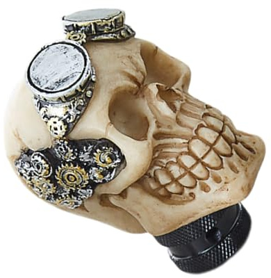 XINAJUND Stilvoller Totenkopf-Schaltknauf mit Adapter, manuelles Schalthebel-Dekor, manuelle Schaltung, Griff für Auto-Innenausstattung