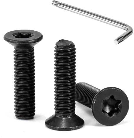 Tunejoy 30 Stück M5 x 20 mm Senkkopfschrauben Torx Schwarz Senkschrauben Edelstahl A2 V2A Maschinenschrauben Senkkopf Innensechskant Vollgewinde mit T25 Inbusschlüssel