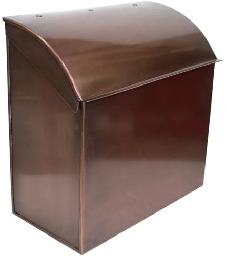 NACH Baxter Extra Large Capacity Mailbox - Extra Large Mailboxes for Outside Wall Mount, Rust Resistant Galvanized Metal Mailbox - Antique Copper Mailboxes for Outside, 12.4”x7.1”x11.8”, MB-7000ACP