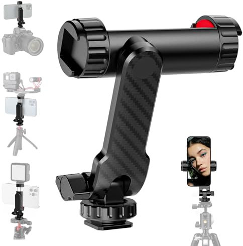 YZNT Support trépied universel pour téléphone portable 2 adaptateurs griffe filetage standard 6,35 mm rotation 360° pince téléphone inclinable 180° compatible iPhone