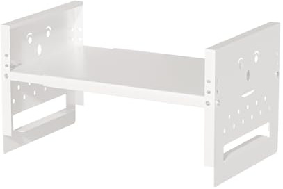 Ipotive Adjustable Top Storage Shelf for Refrigerator or Washer, Dryer Countertop, Expandable Storage Shelves for Kitchen, Laundry Room and Dorm Room (White)