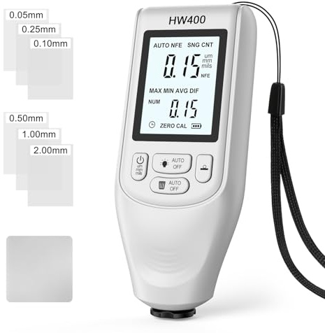 Jauge D'épaisseur De Revêtement – ​​Testeur Numérique De Peinture Automobile, Mesureur De Carrosserie | Mesureur De Profondeur De Peinture Magnétique Avec Écran LCD, Sonde Pour Substrats Ferreux Et No