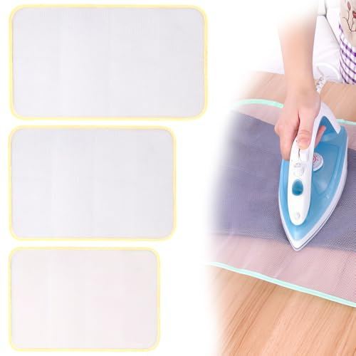 COYUN 3 Pezzi Per Una Facile Stiratura e Protezione, Panno retinato per stirare,Panno di Maglia Protettiva da Stiro, Panno di Stiratura protezione per stiratura, per cucire e stirare(3 misure)