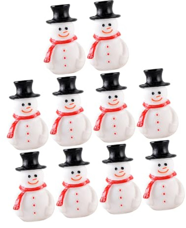 SMASOLO 10pièces Figurines Miniatures Bonhomme De Neige Résine pour Décoration De Noël Micro Paysage DIY Party Favors
