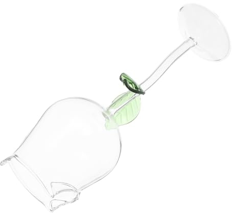 STOBAZA Verre à Vin Créatif Rose Coupe Délicat Verre à Pied Tasse Fleur pour Cocktails et Fêtes Multifonctionnel pour Bar et Restaurant