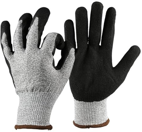 HEALBYBLE 1 Paar 3D-Schnittschutzhandschuhe der Stufe 5, waschbar, schnittfest, komfortabel, dehnbar, for Bau- und Gartenarbeiten,Langlebiger(Medium)