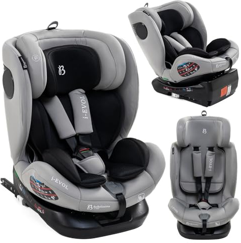 BBL - Seggiolino auto Isofix - girevole 360° - 40-150 cm - 0-36kg i- size Evol grigio chiaro