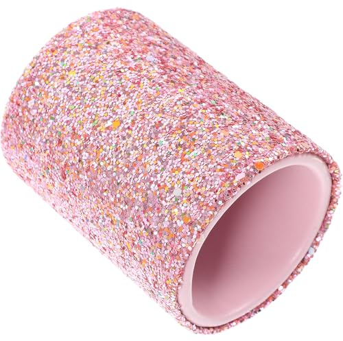 MAJORMENCH Organizador de Brochas de Maquillaje Pequeño Cubo de Plástico Brillantina, Soporte Liviano y Decorativo para Guardar Brochas en Casa o Tocador