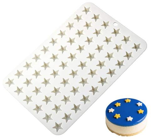 60 Löcher Silikonform Sterne, Kleiner Stern Silikon Backform | 17x12mm,Stern Silikonform,Für Schokolade Gummibärchen Süßigkeiten Eiswürfel Kuchen Dekoration