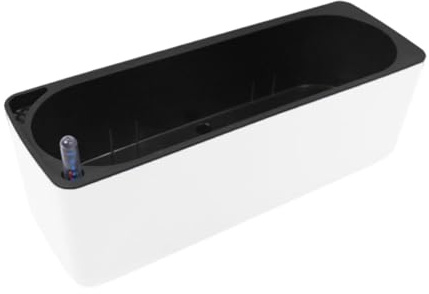 Ronyme Rectangle Self Watering Planter with Water Level Indicator, Plastic Window Box Planter Rectangular Planter Herb Planter Box for Windowsill Indoor Outdoor Balcony Garden Herbs Succulents White M
