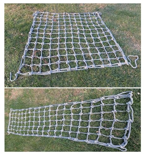 Säkerhetslast klättringsnät, 10 mm utomhus hängmatta gunga och klättringsram, hållbart klätterrep för vuxna, 1 x 3 m (3,3 x 9,8 fot), perfekt för bergsklättring och säkerhetsanvändning