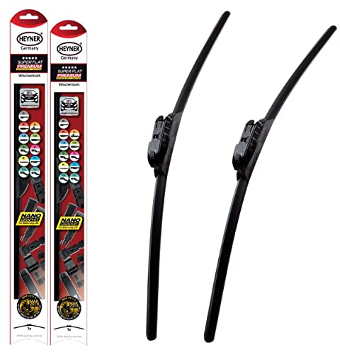 Fits Land Rover Range Rover Evoque Models 2011 To 2018 Heyner Germany Super Flat Wiper Blades Front Replacement Set 2421 HSF2421TL