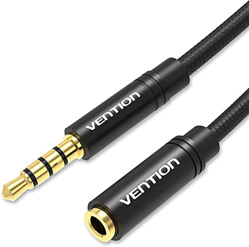 Vention Cable Rallonge Jack Audio 5M, Câble Extension Audio en Nylon Tressé Jack Stéré 3,5mm Mâle vers Femelle pour Casque Écouteur,iPod iPhone iPad,Voiture,Autoradios,Smartphones, Lecteur MP3,PS4,PC
