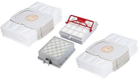 1 x HEPA-Filter weiß + 1 x HEPA Motorfilter grau + 20 x Premium-Staubsaugerbeutel, geeignet für Staubsauger Lux Intelligence
