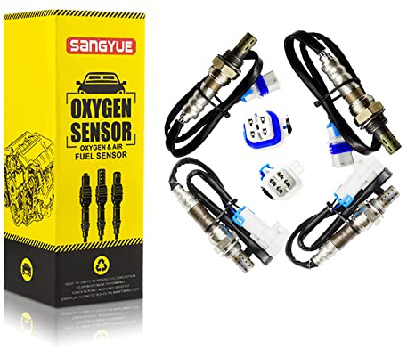 Sangyue 4 sensores de oxígeno O2 para Chevrolet Silverado 1500 Tahoe Suburban 1500 2008-2013 Upstream + Downstream