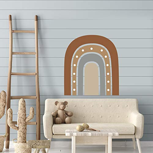 REGENBOGEN Wandtattoo im Boho Style | handgezeichnet | AUFKLEBER Kindergarten | Wandsticker Kinderzimmer Babyzimmer (Brownie)