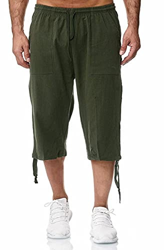 Remxi Herrshorts linnebyxor vardagliga beskurna byxor mode herrshorts