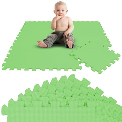 LittleTom 9 Teile Spielmatte Baby Puzzlematte ab Null - 30 x 30 cm Krabbelmatte Bodenmatte Kinder - Puzzle Teppich Kinderzimmer Matte - Outdoor Bodenschutzmatte Spielteppich - EVA Schaumstoff Isomatte